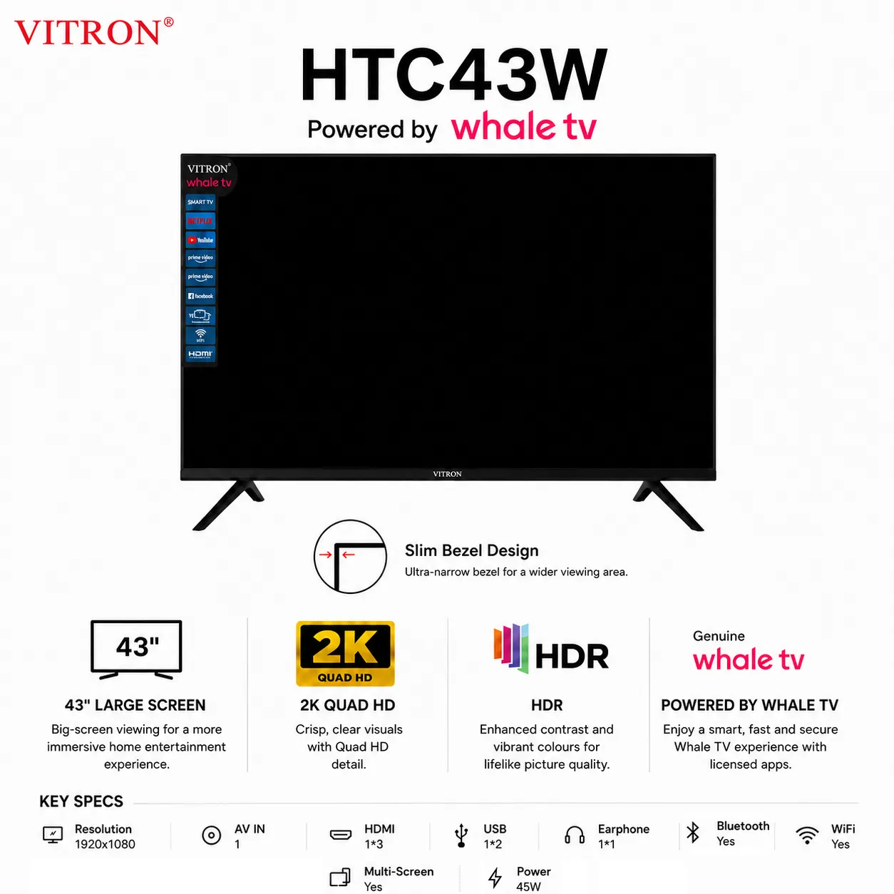 HTC43W VITRON Smart TV