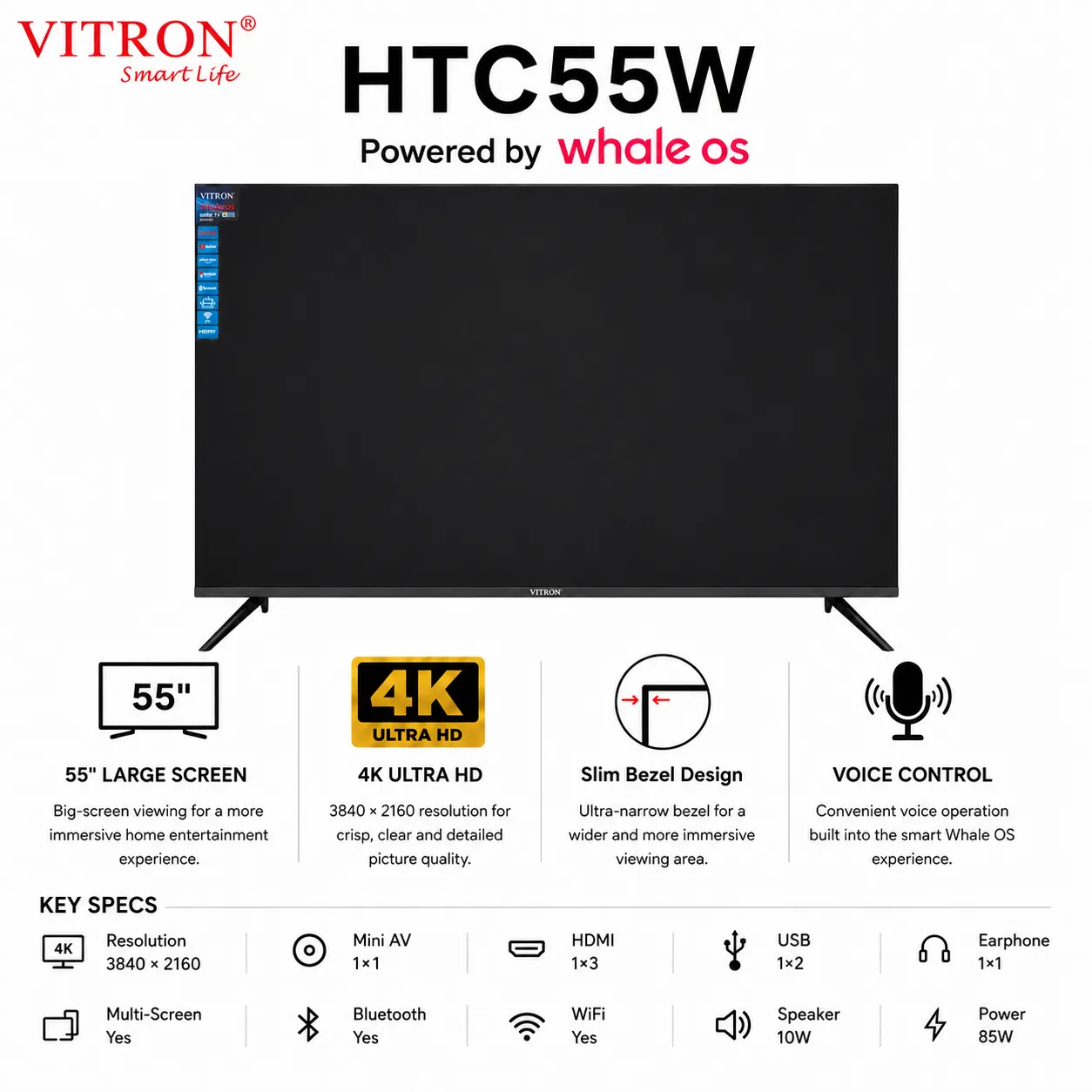HTC55W VITRON 4K Smart TV