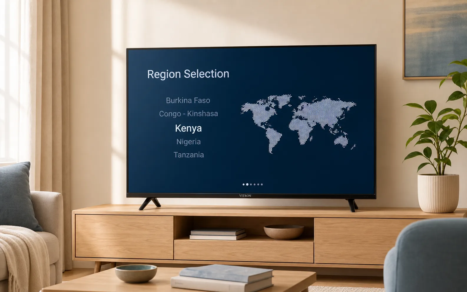 Kenya selected during TV setup